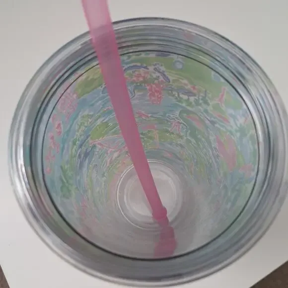 Lilly Pulitzer Honda Classic Printed Tumbler Cup With Lid & Straw - Picture 5 of 8